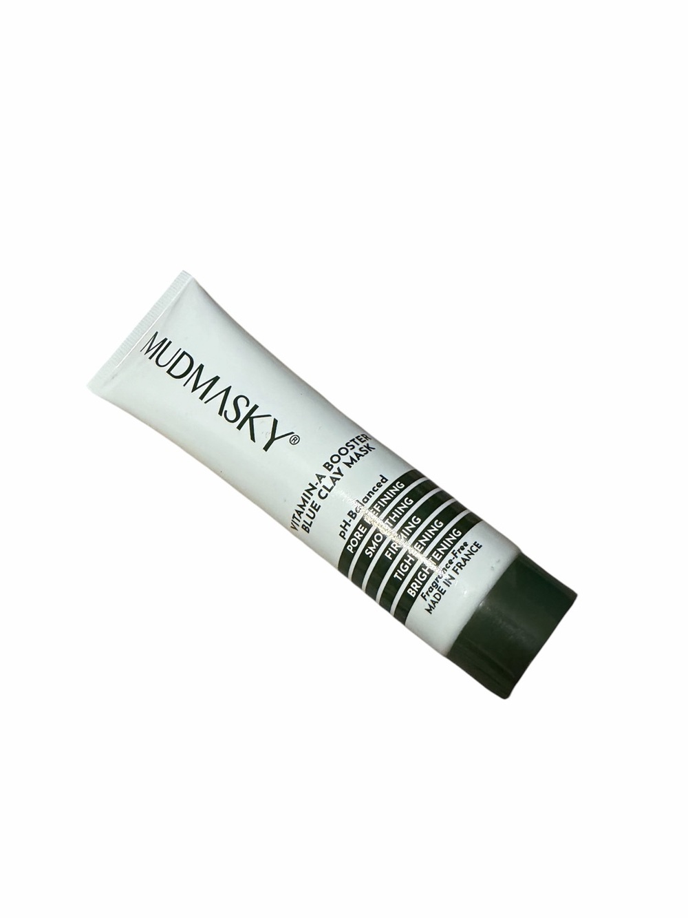 MUDMASKY Vitamin A Booster Blue Clay Mask - White & Dark Green Tube